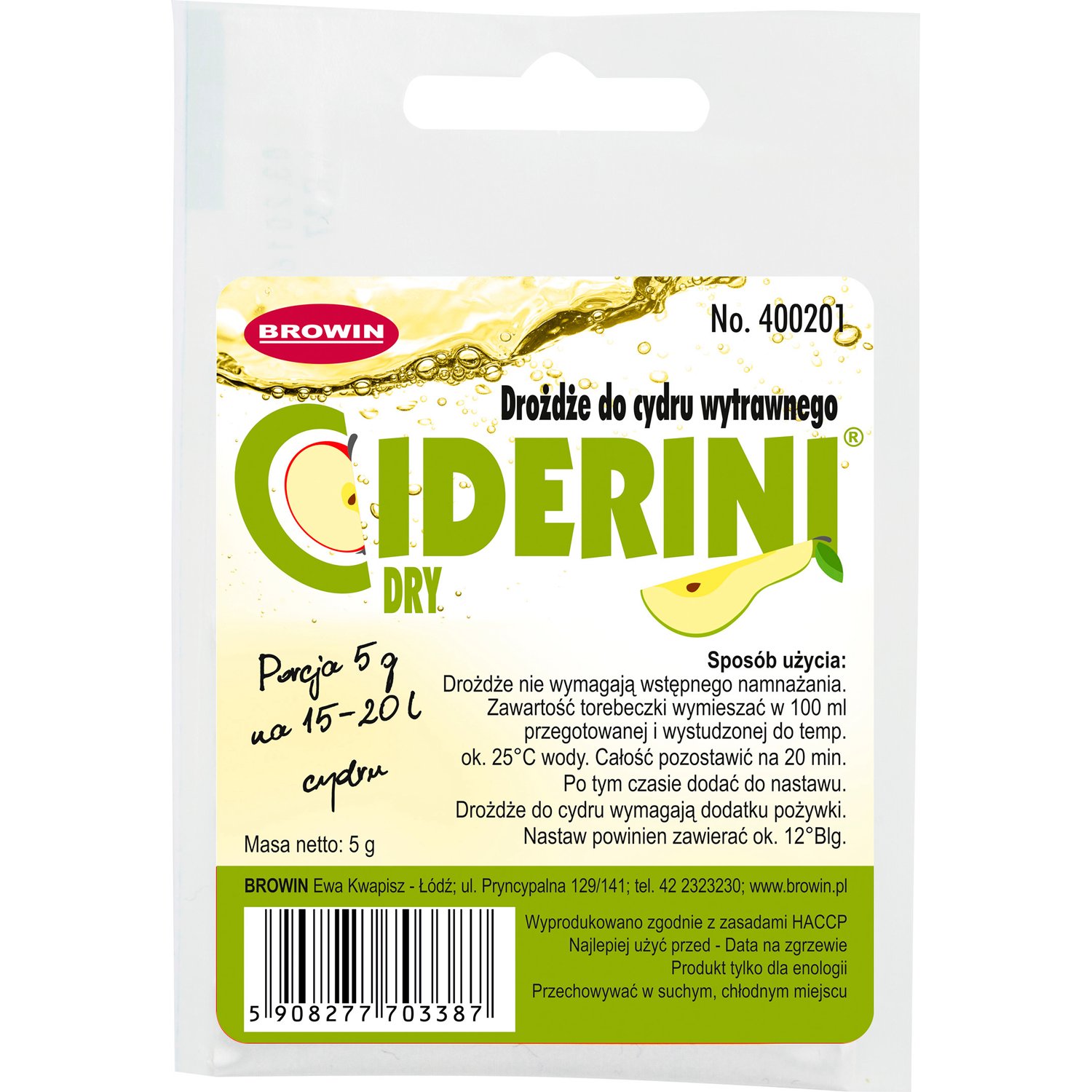 Дрожжи для сухого сидра Ciderini (5 грамм)