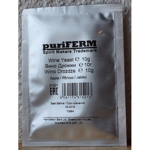 Винные дрожжи PuriFerm Wine Yeast 10 г. (яблоко)